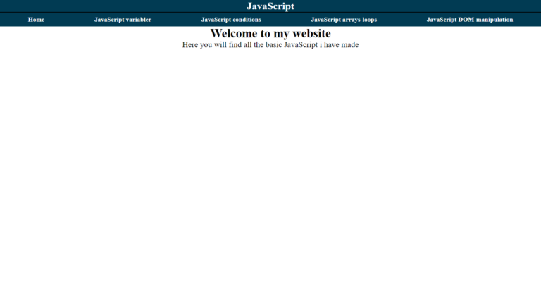 A website containing different subpages with javascript tasks